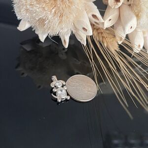 Sterling silver dog pendant CZ stone